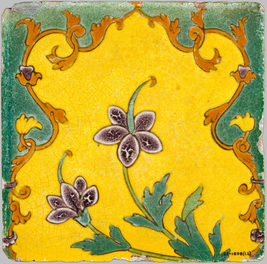Detail of Glazed Tiles. India, Mughal period, 17th century by Unknown