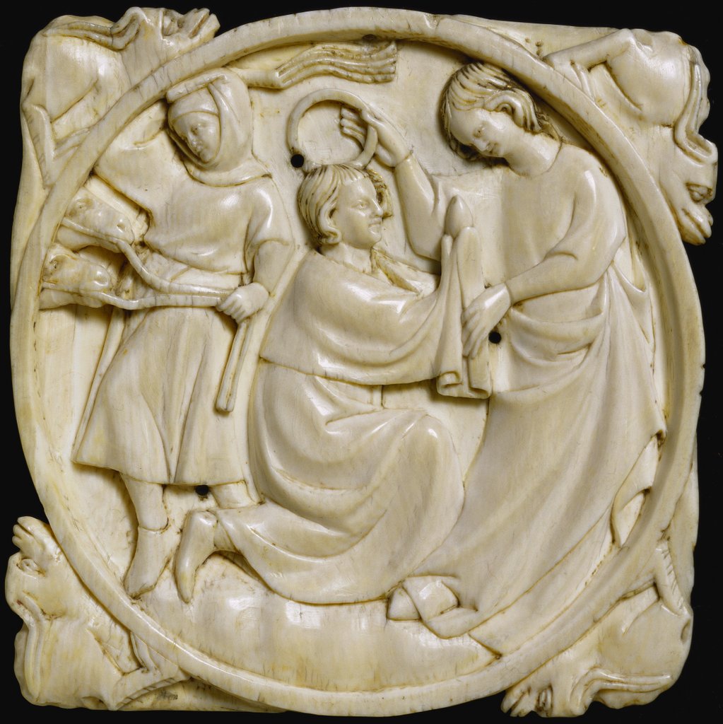 Detail of A Lady Crowning her Lover. Paris, France, early 14th century by Unknown