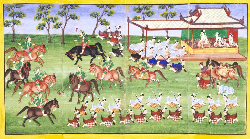 Detail of Polo match. Mandalay, Burma, 19th century by Unknown