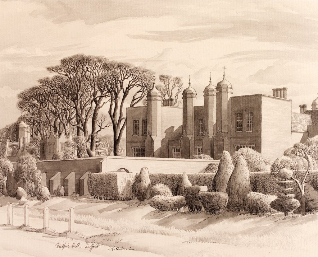 Detail of Melford Hall, Long Melford by Stanley Roy Badmin