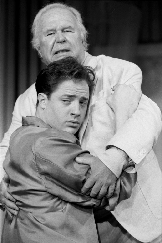 Detail of Brendan Fraser and Ned Beatty in Tennessee Williams's Cat on a Hot Tin Roof at the Lyric Theatre by Graham Brandon