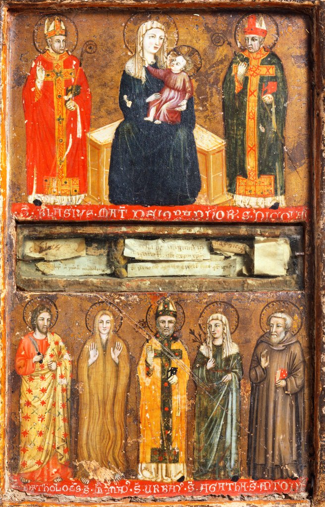 Detail of The Virgin and Child with Saints. Italy, early 14th century by Anonymous