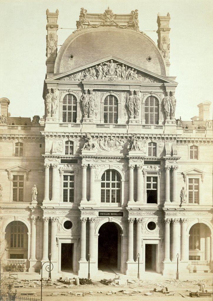 Detail of Pavillon Richelieu in the Louvre by Edouard-Denis Baldus