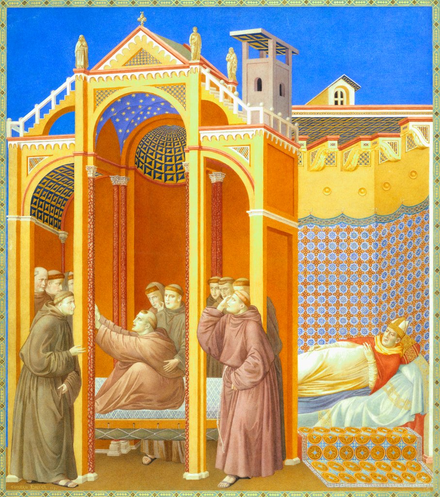 Detail of Friar Sees St Francis Ascending by Edward Kaiser