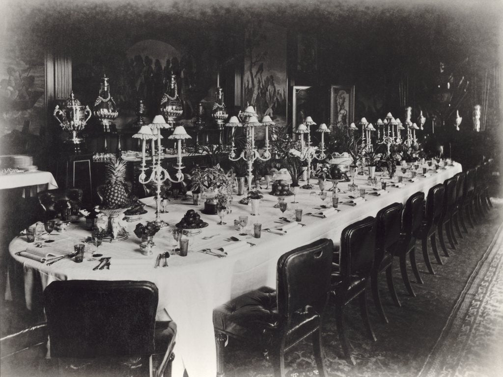 The Dining Room at Sandringham by Bedford Lemere