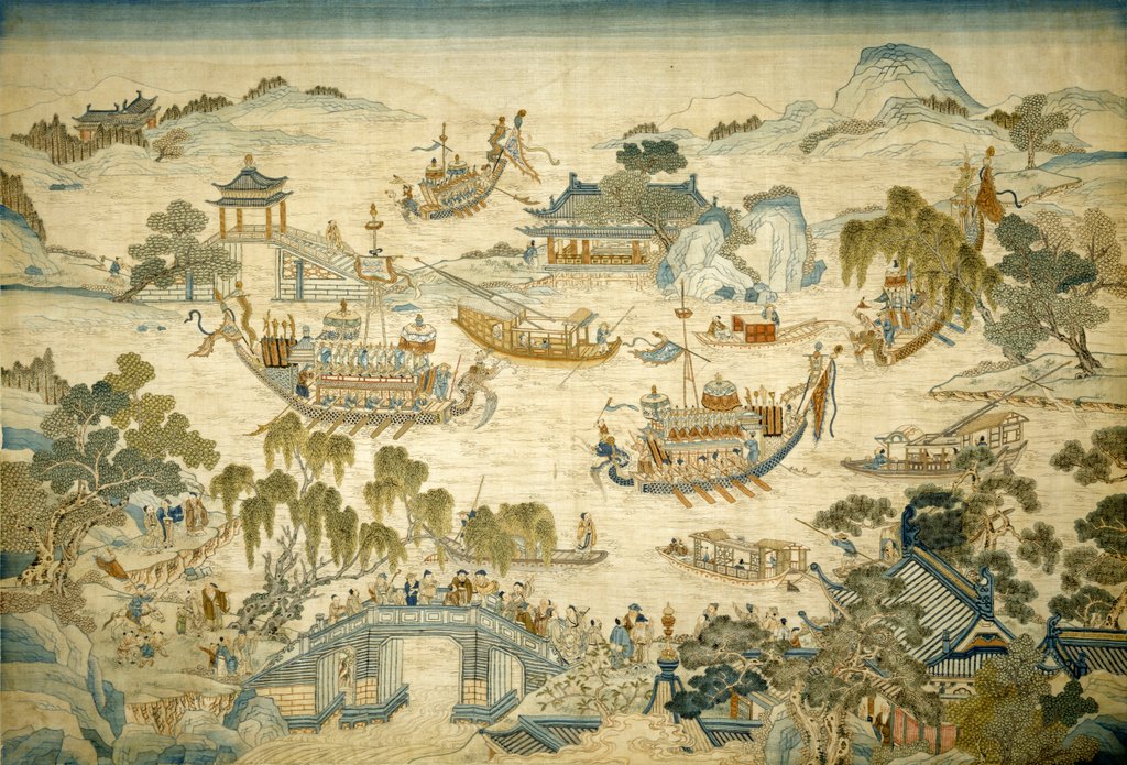 Detail of Tapestry depicting the Dragon Boat Festival by Unknown