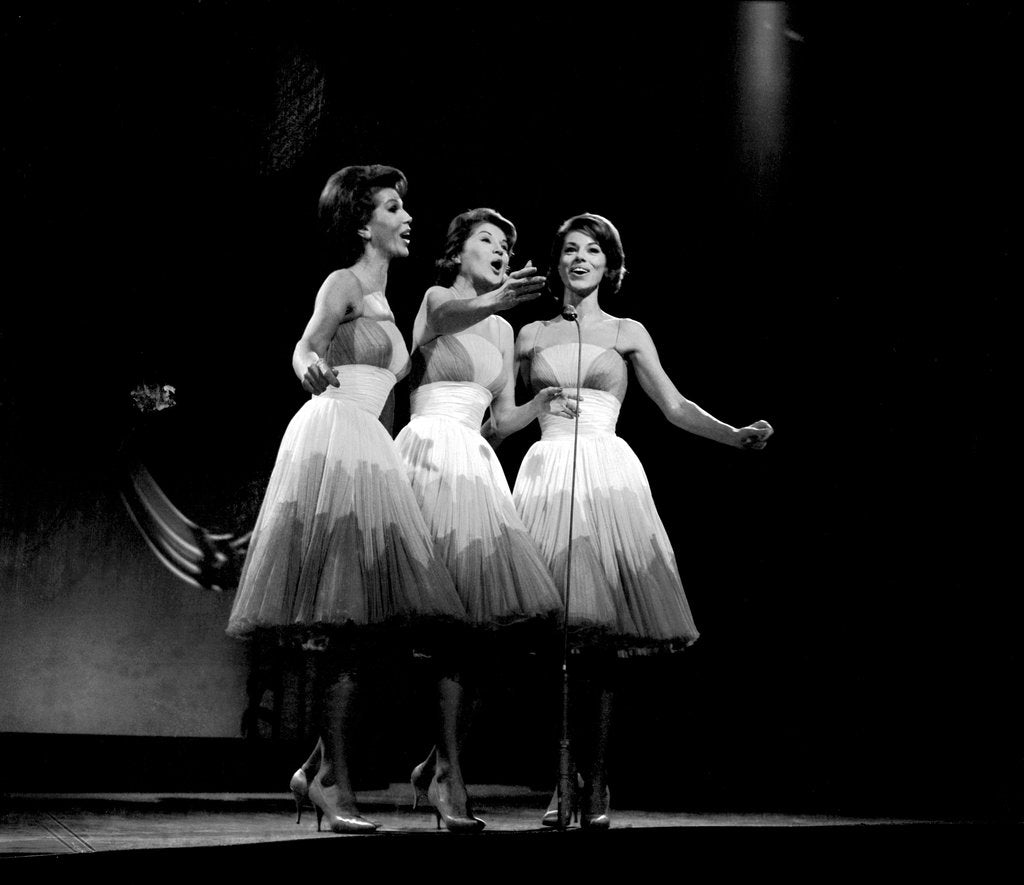 Detail of The McGuire Sisters, a singing trio in American popular music by Harry Hammond
