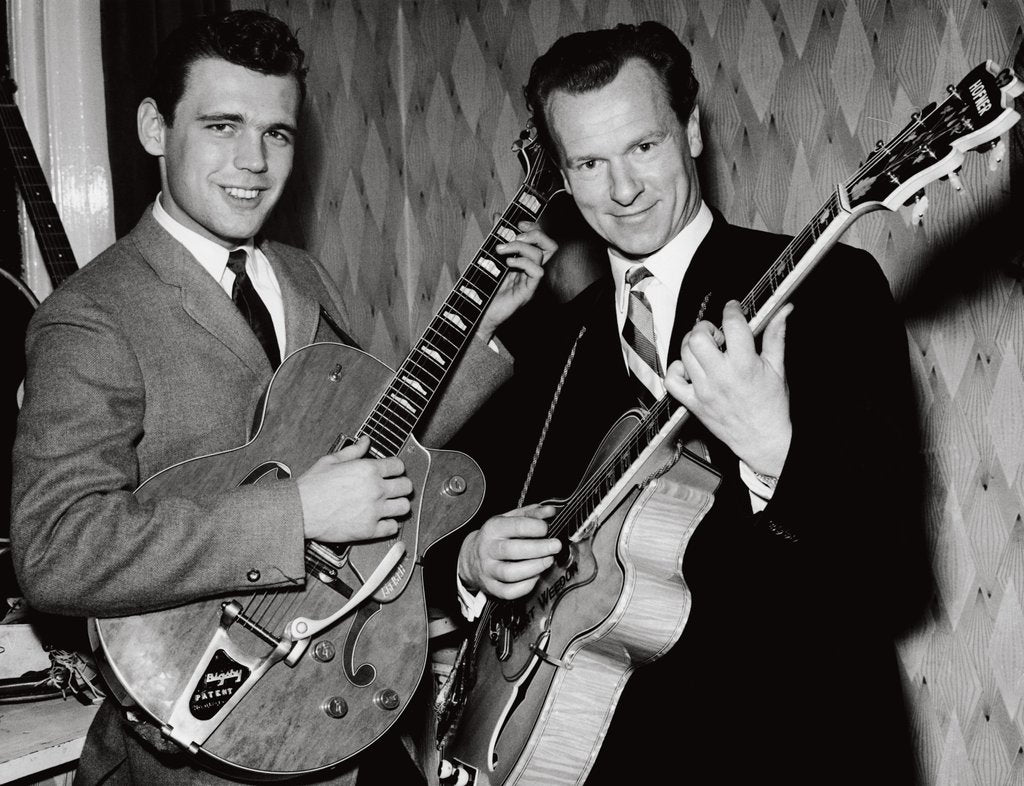 Detail of Duane Eddy and Bert Weedon by Harry Hammond