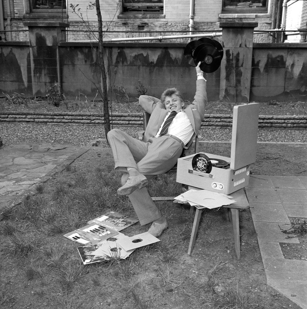 Detail of Tommy Steele enjoying before the BBC Radio Show by Harry Hammond