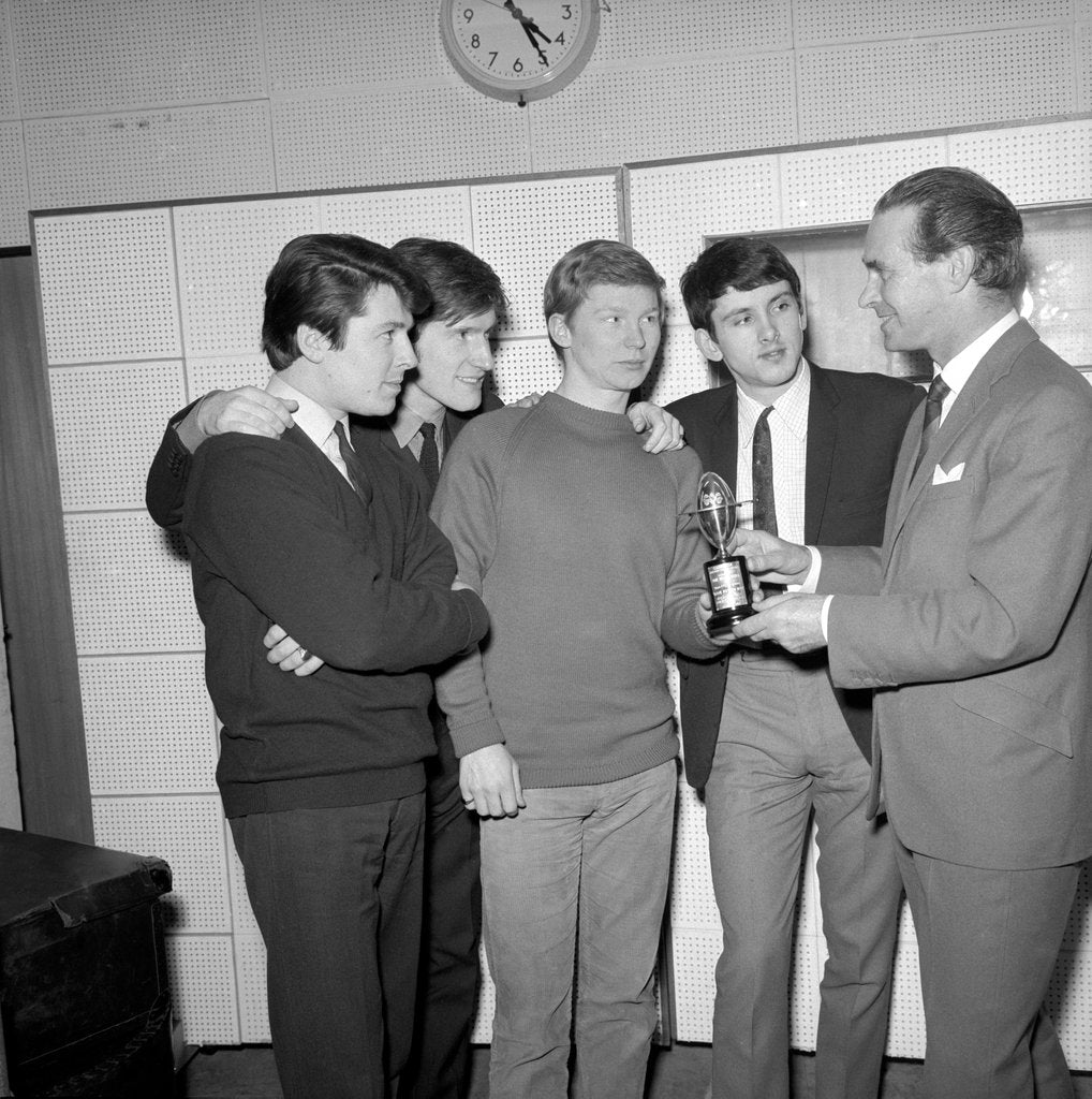 Detail of The Searchers receiving Cash Box award for Love Potion by Harry Hammond