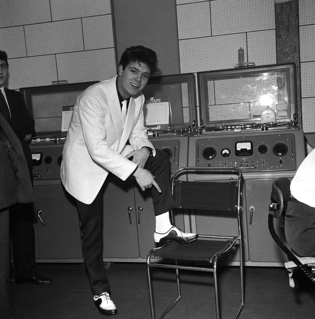 Detail of Cliff Richard at EMI studios in Abbey Road by Harry Hammond