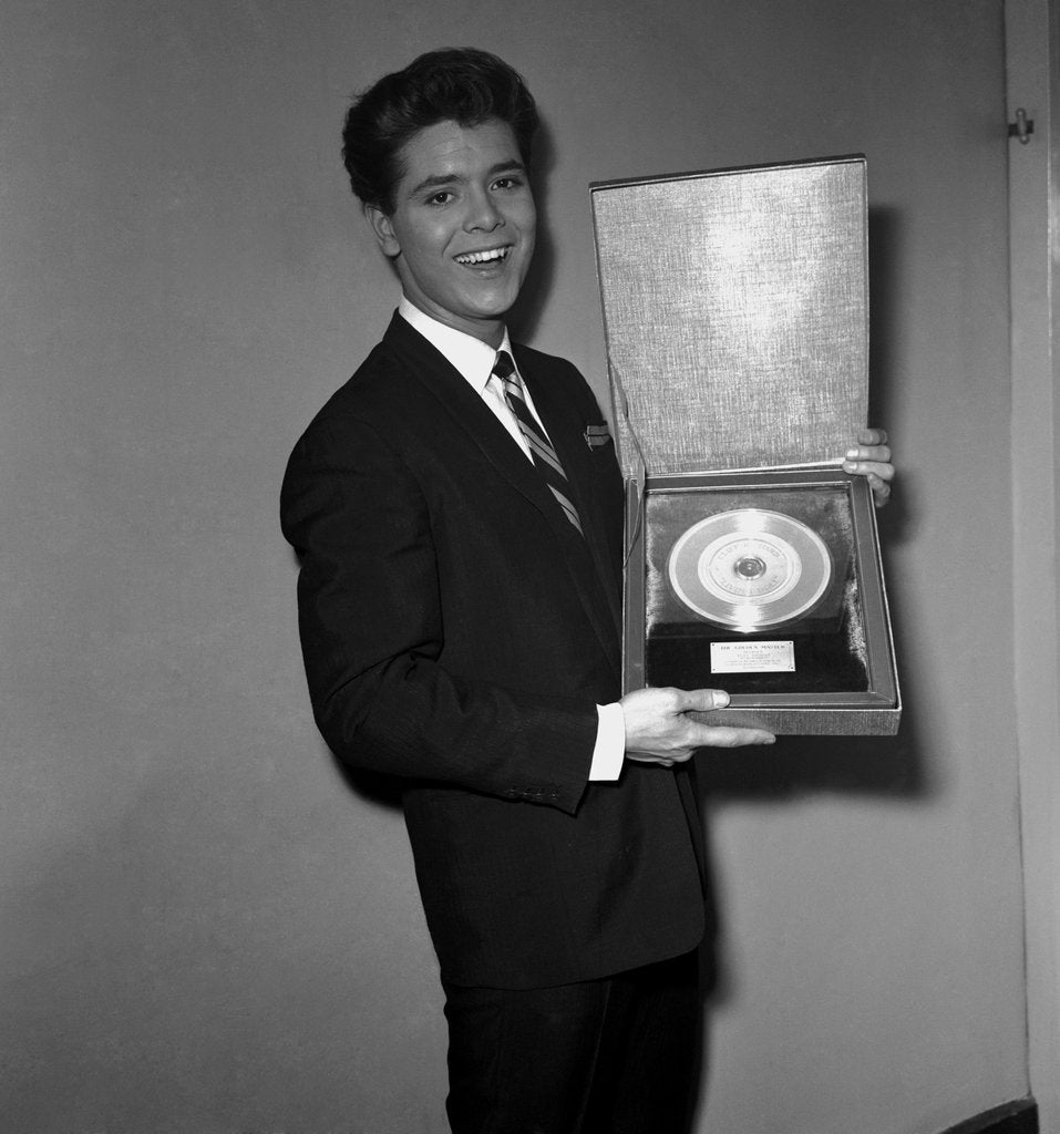 Detail of Cliff Richard with his first gold record by Harry Hammond