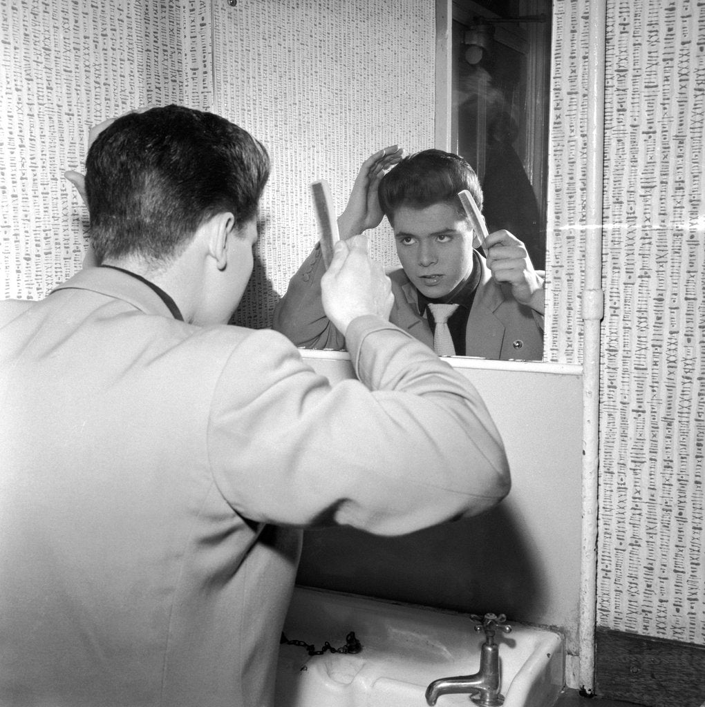 Detail of Cliff Richard combing his hair by Harry Hammond
