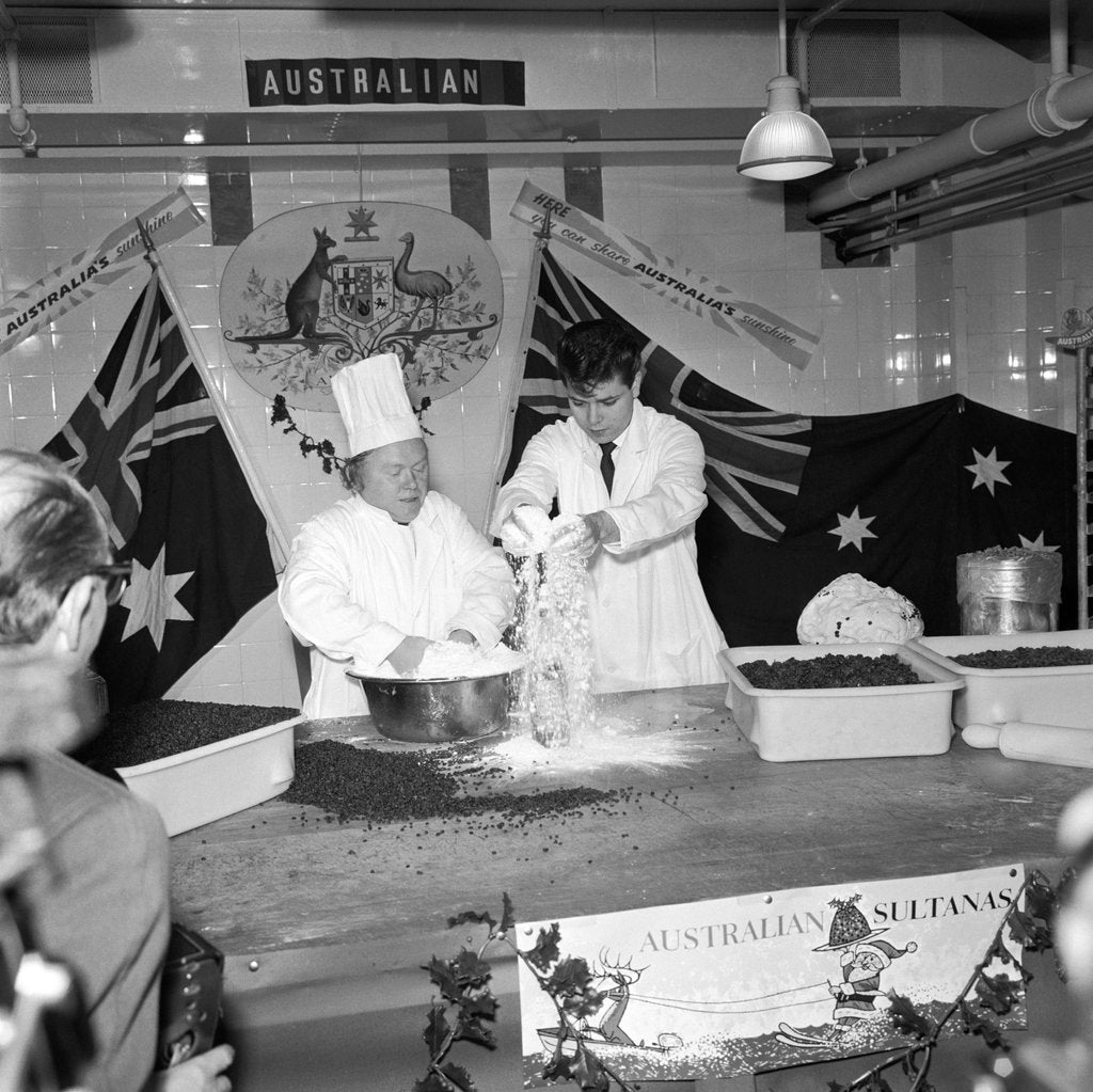 Detail of Cliff Richard baking at J.Lyons in Cadby Hall, Hammersmith by Harry Hammond