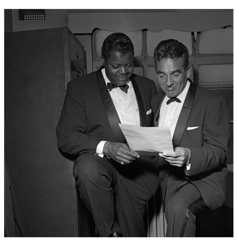 Detail of Oscar Peterson with an unknown man by Harry Hammond