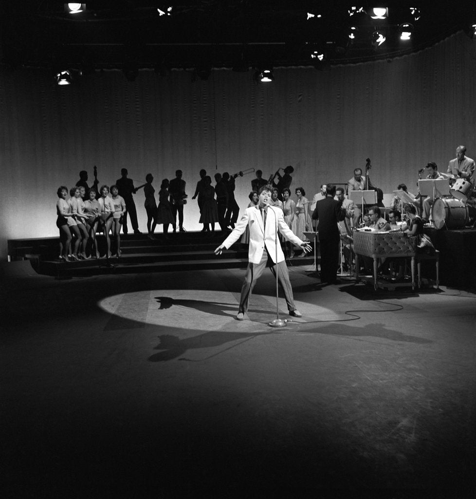 Detail of Cliff Richard performing on Oh Boy TV show by Harry Hammond