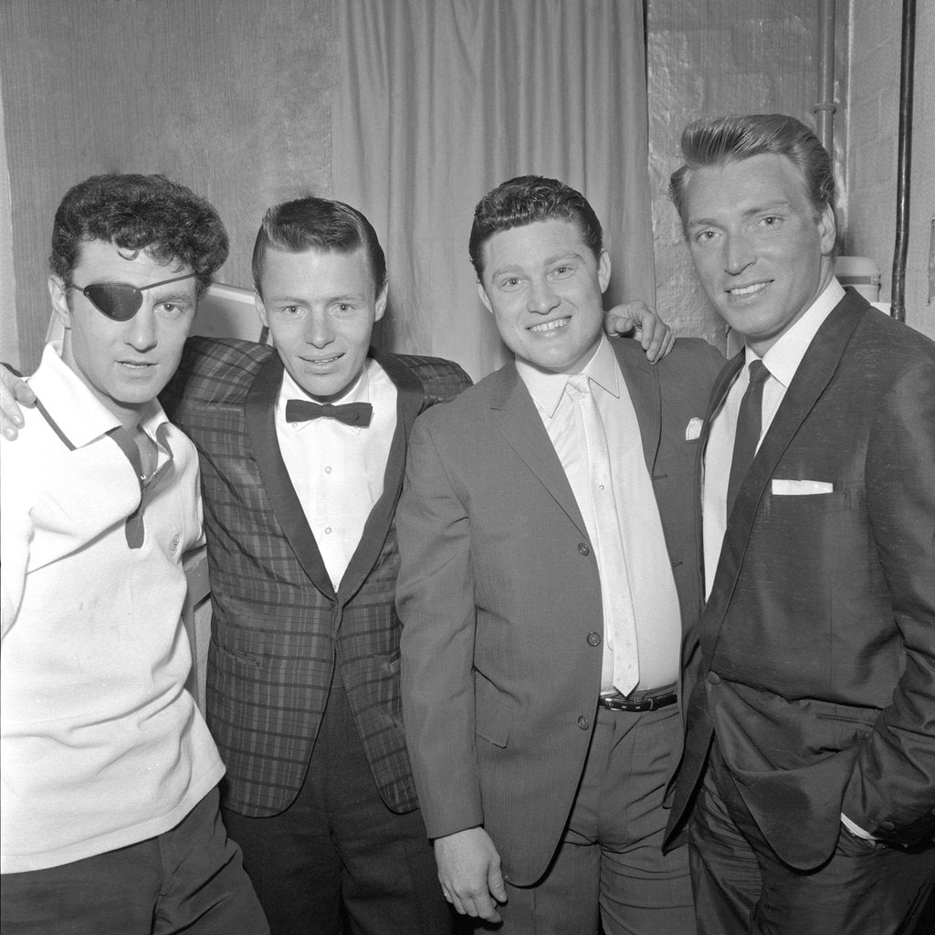 Detail of Johnny Kidd in group of four, Frank Ifield on the right by Harry Hammond