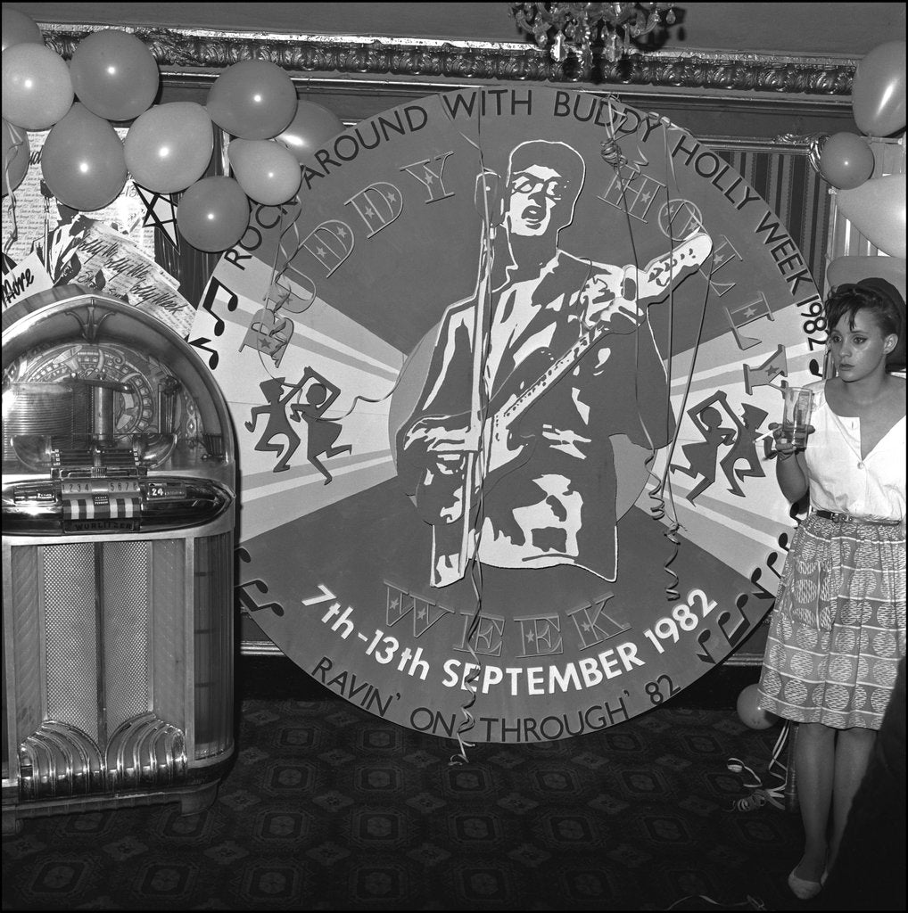 Detail of Buddy Holly Week poster. England, 1982 by Harry Hammond