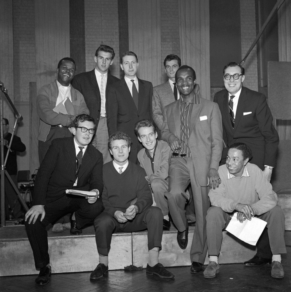 Detail of Jack Good, Vince Eager, John Barry and The Cutters by Harry Hammond