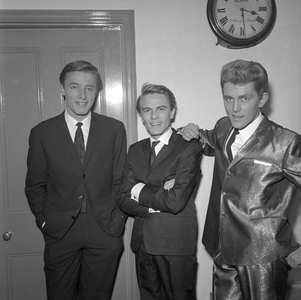 Detail of Mike Sarne, Adam Faith and Shane Fenton, aka Alvin Stardust by Harry Hammond