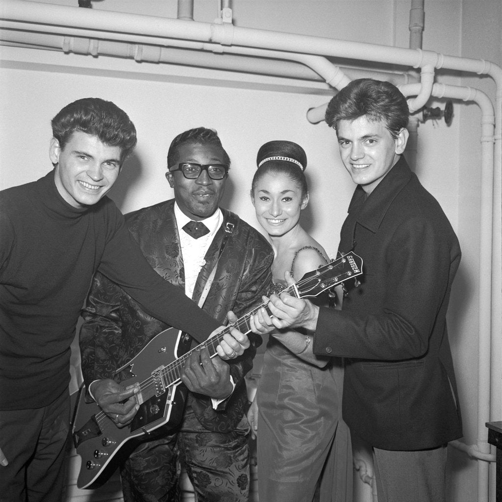Detail of Everly Brothers with Bo Diddley by Harry Hammond