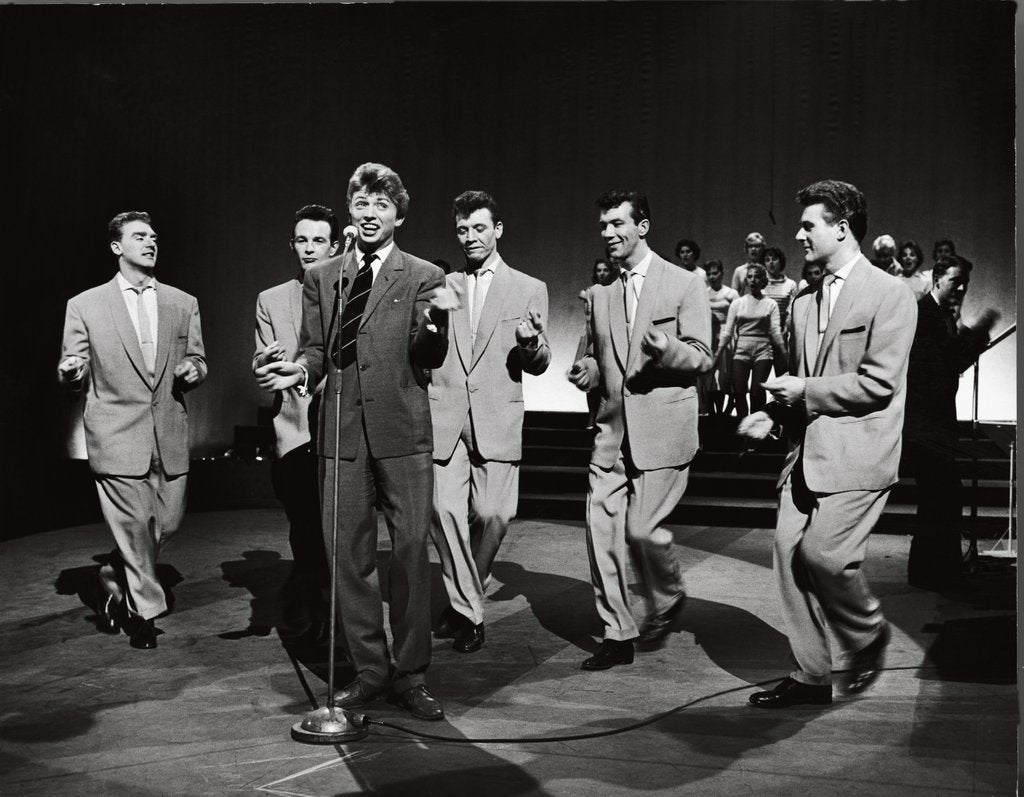 Detail of The Dallas Boys with Tommy Steele by Harry Hammond