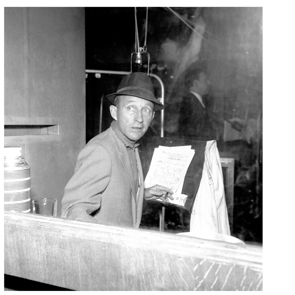 Detail of Bing Crosby, recording session at Decca Studios by Harry Hammond