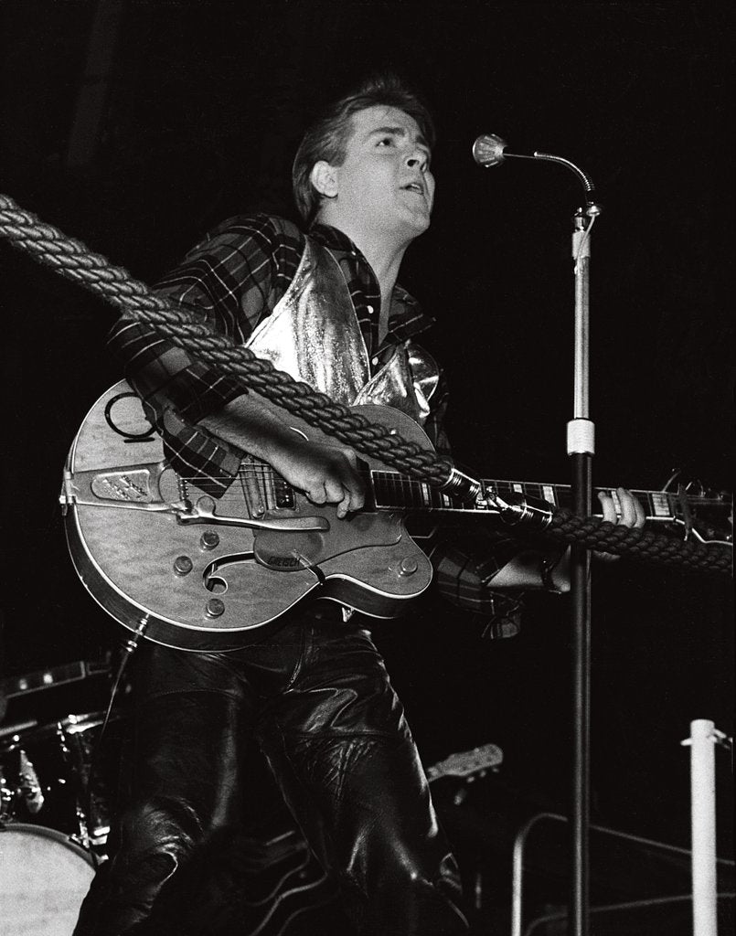 Detail of Eddie Cochran with Brian Bennett on drums by Harry Hammond