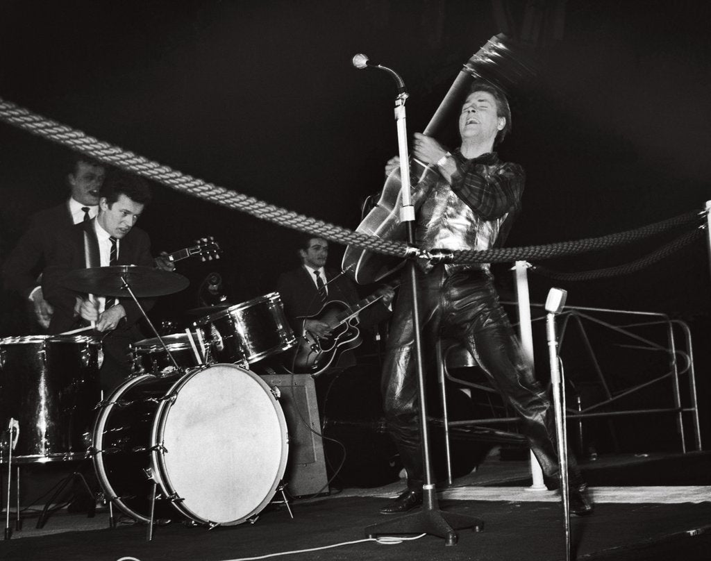 Detail of Eddie Cochran with Brian Bennett on drums by Harry Hammond