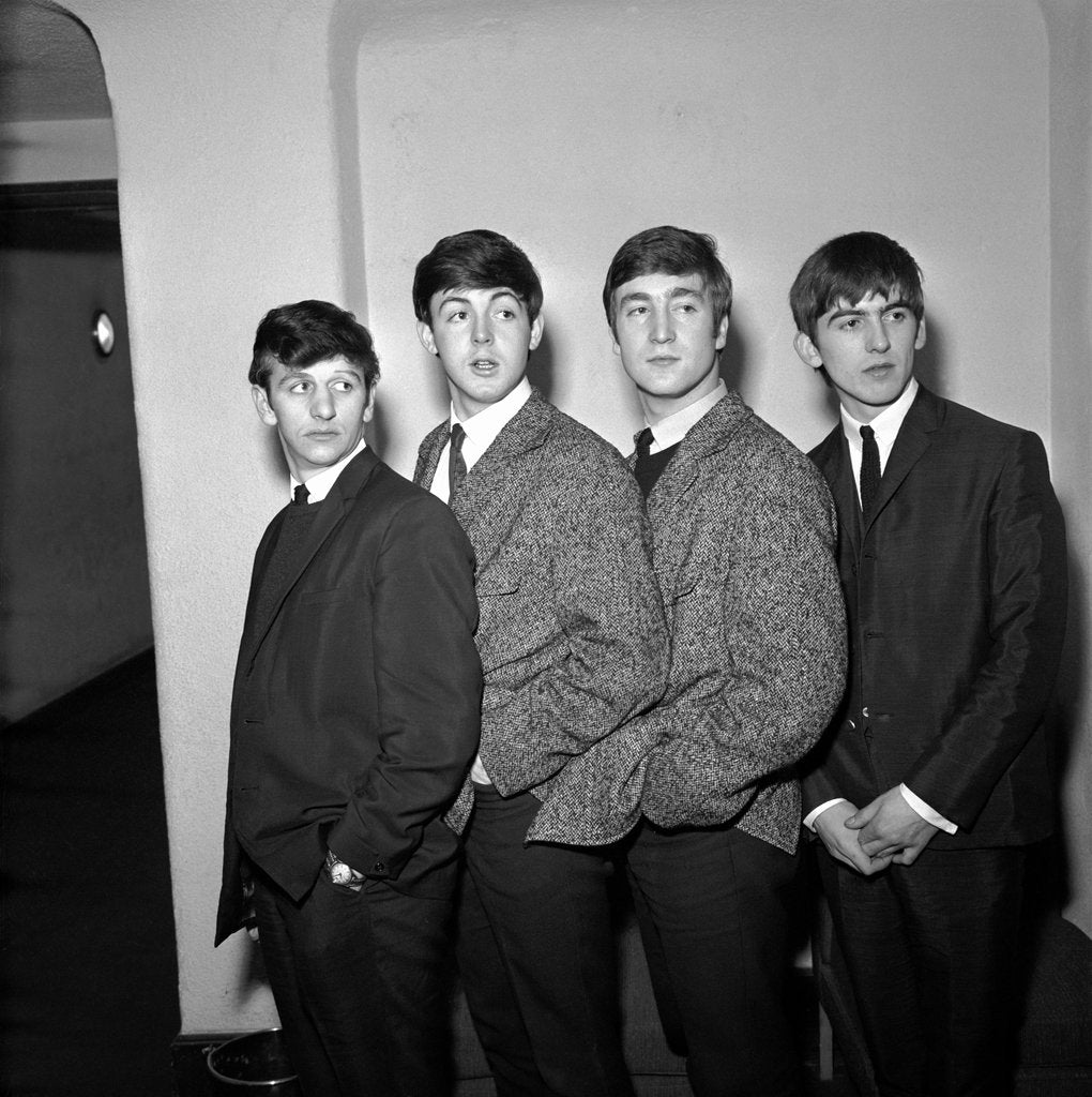 Detail of The Beatles posing into line by Harry Hammond