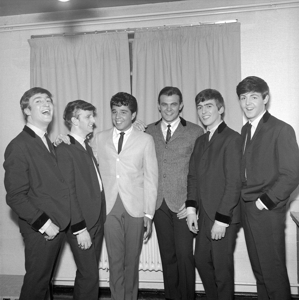 Detail of The Beatles with Chris Montez and Tommy Roe by Harry Hammond
