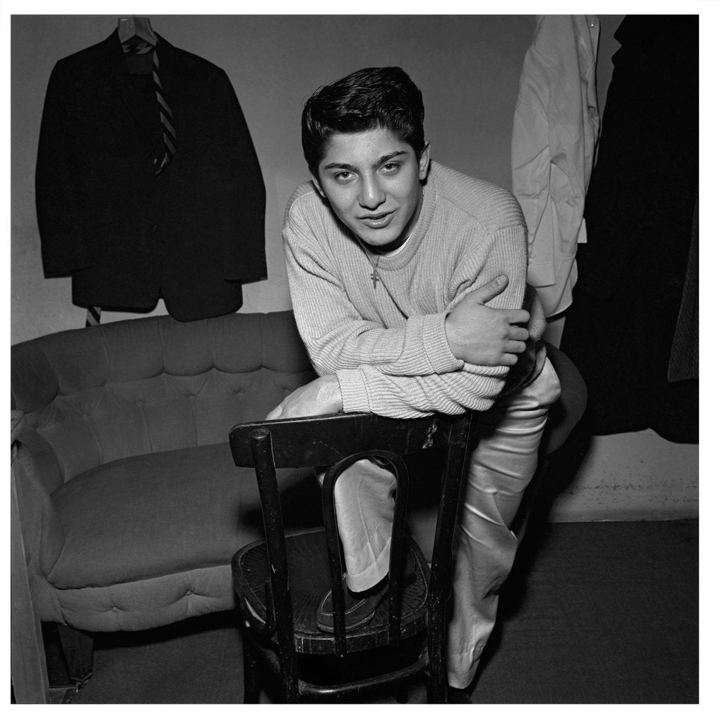 Detail of Paul Anka in dressing room by Harry Hammond