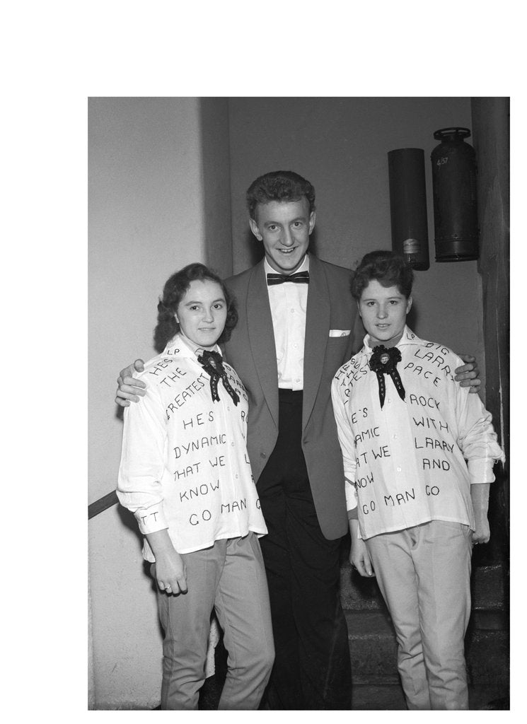 Detail of Larry Page and two fans by Harry Hammond