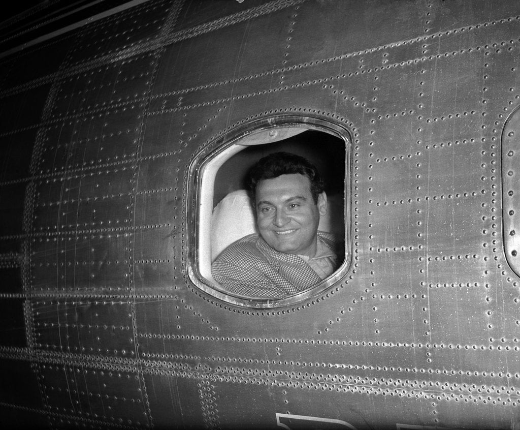 Detail of Frankie Laine arriving at London Airport by Harry Hammond