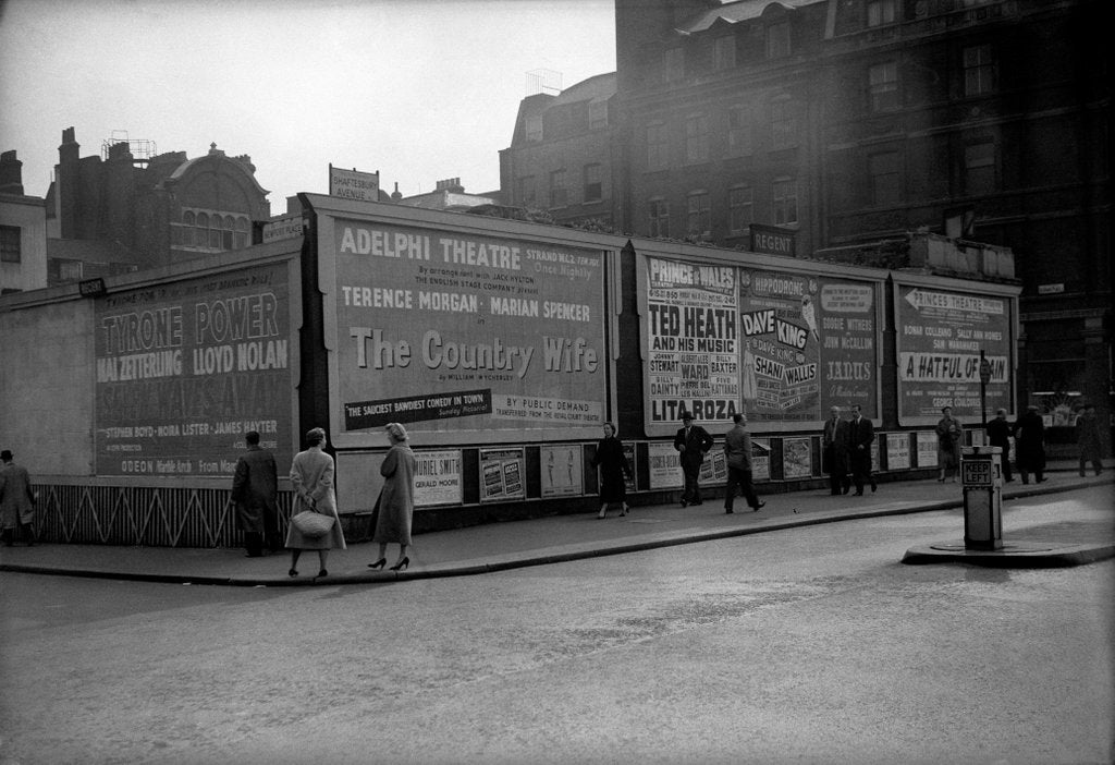 Detail of Billboards advertising concerts in London by Harry Hammond