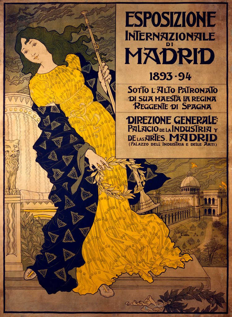 Detail of Esposizione Internazionale di Madrid by Eugène Grasset