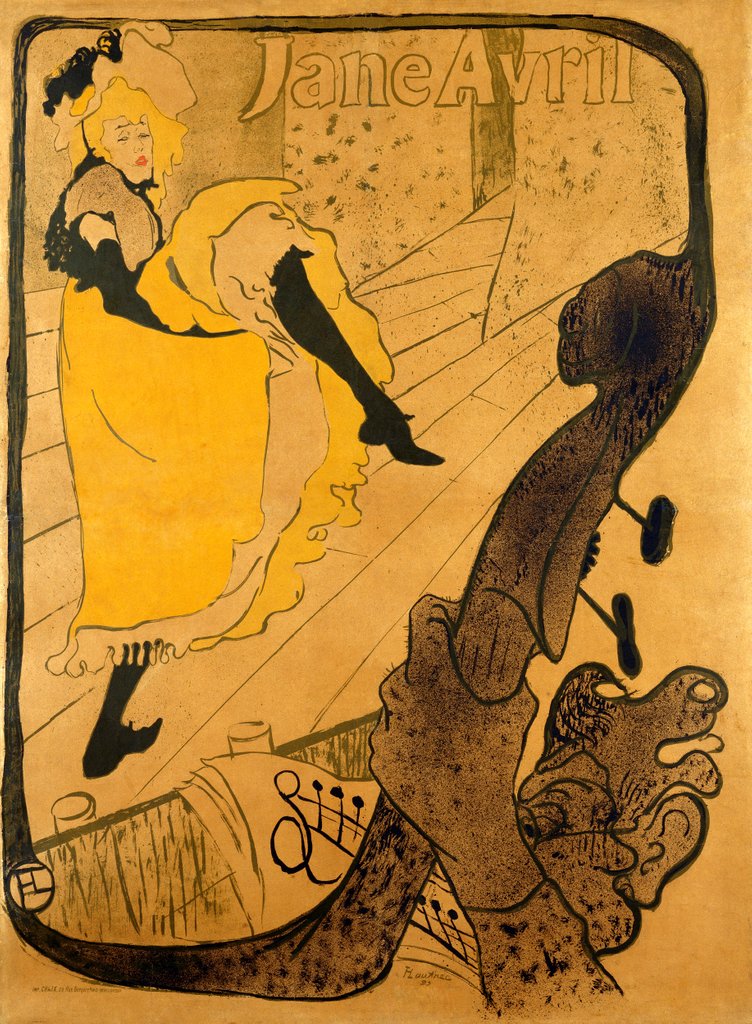 Detail of Jane Avril by Henri de Toulouse-Lautrec