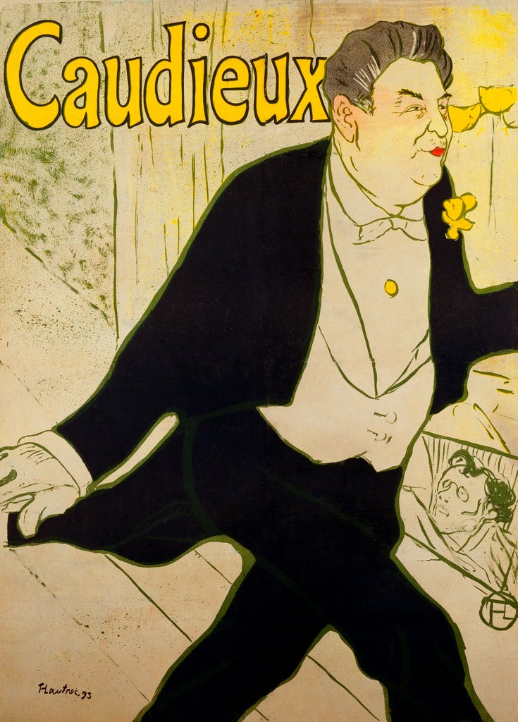 Detail of Caudieux by Henri de Toulouse-Lautrec