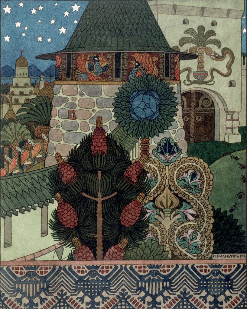 Detail of Ornate Flowers in a Garden by Ivan Iakovlevich Bilibin