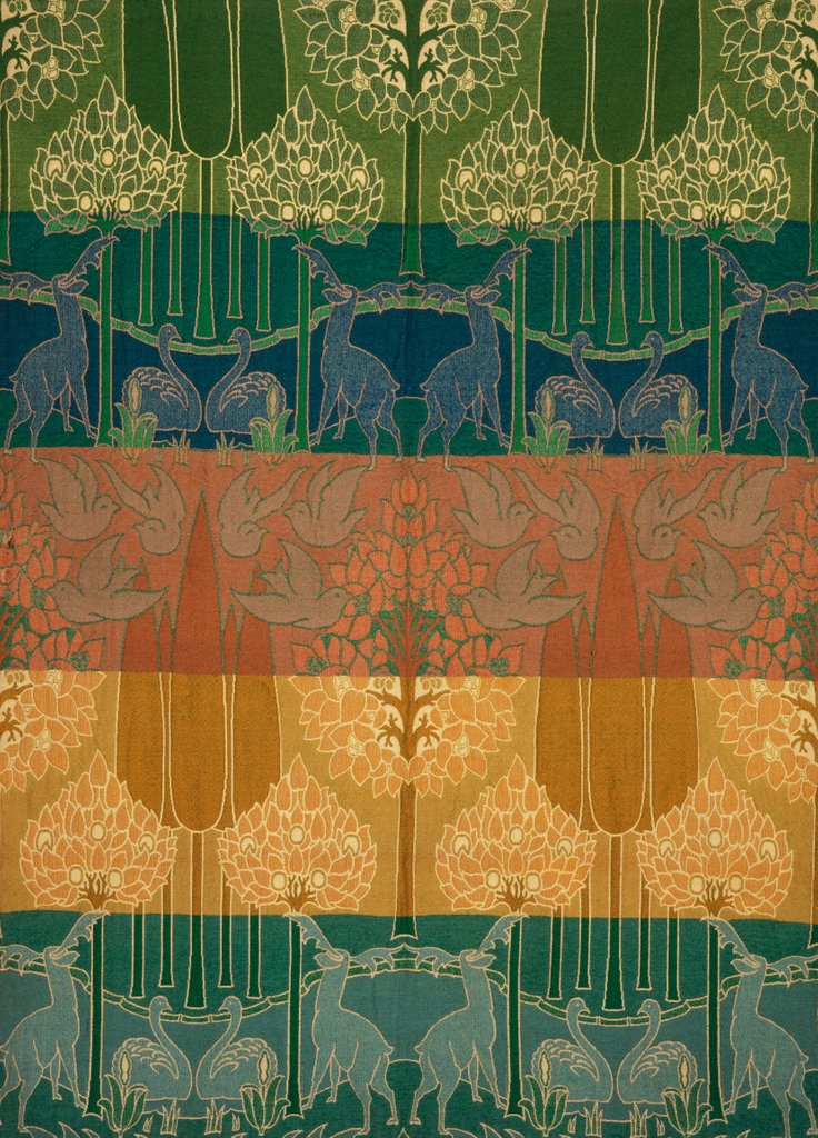 Detail of Stags & Swans in a Landscape hanging by Charles Francis Annesley Voysey