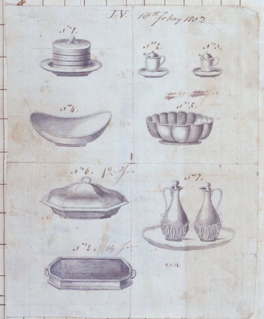 Detail of Pages from the Original Drawing Book of the Leeds Pottery manufacturers Hartley & Green by Anonymous