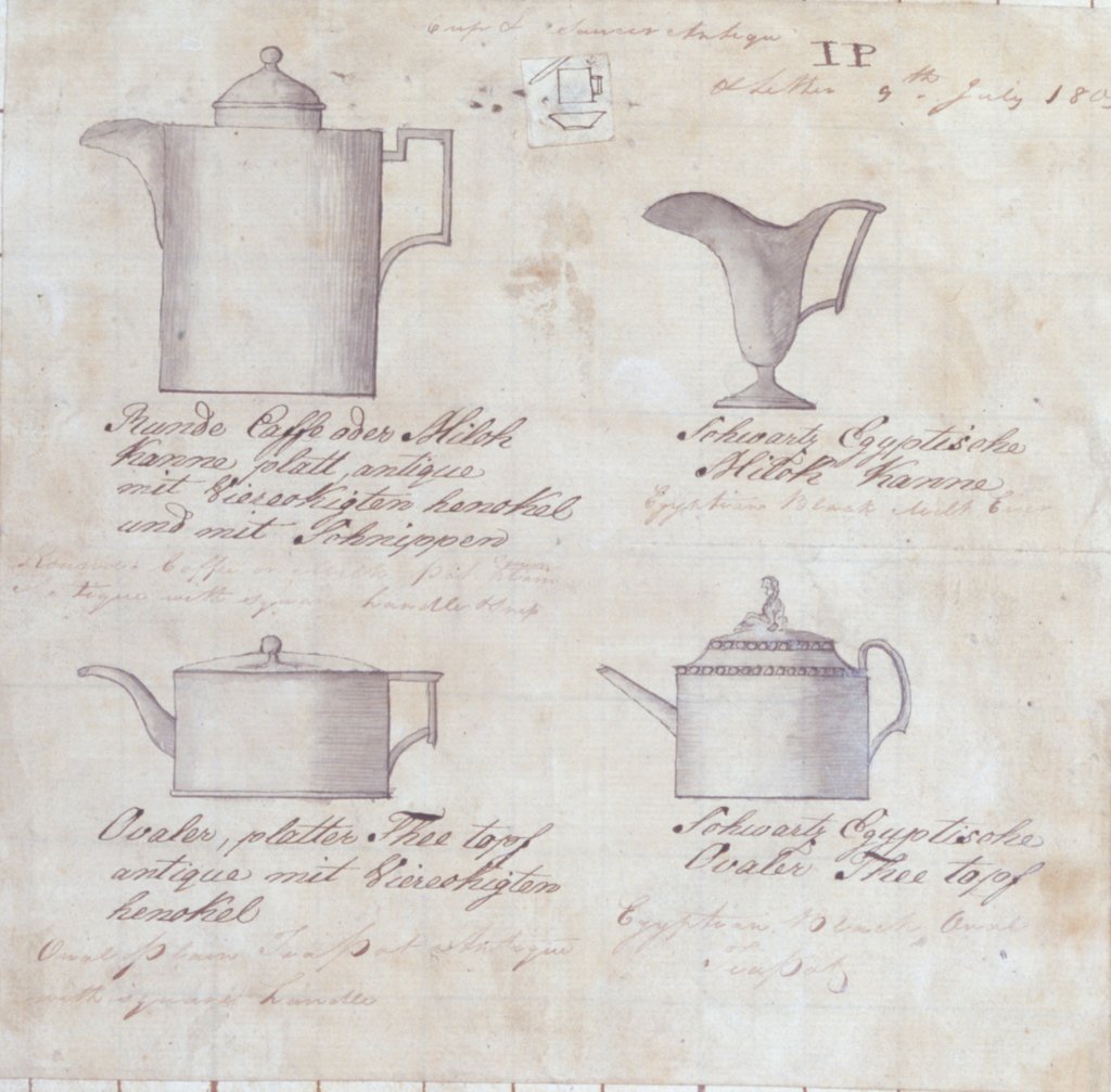 Detail of Pages from the Original Drawing Book of the Leeds Pottery manufacturers Hartley & Green by Anonymous