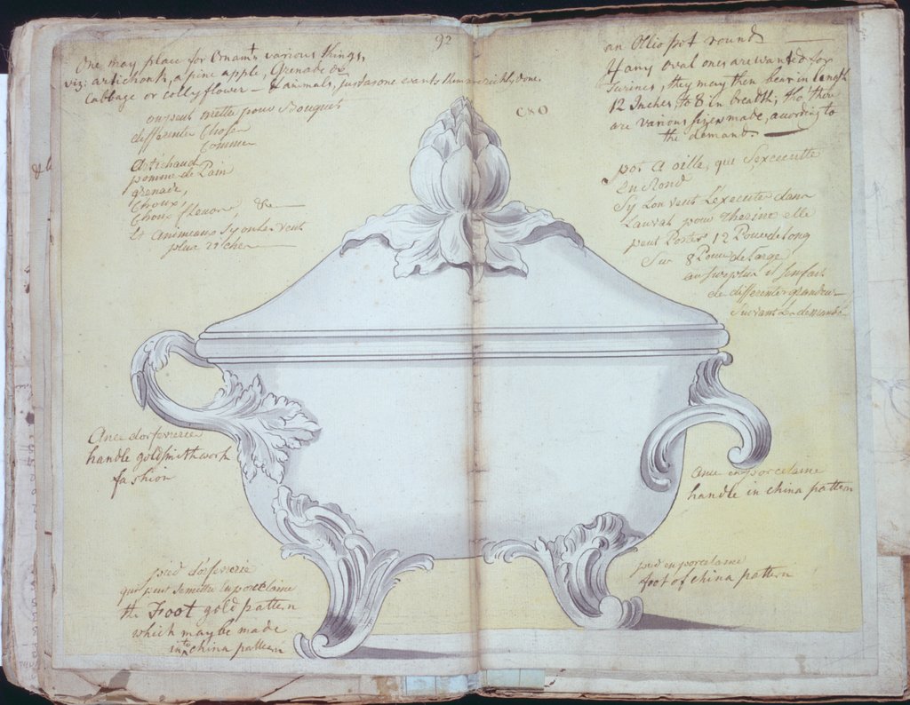 Detail of Pages from the Original Drawing Book of the Leeds Pottery manufacturers Hartley & Green by Anonymous