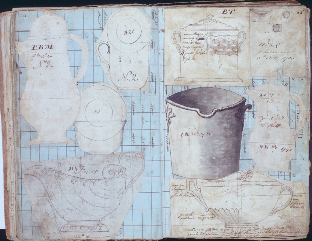 Detail of Pages from the Original Drawing Book of the Leeds Pottery manufacturers Hartley & Green by Anonymous
