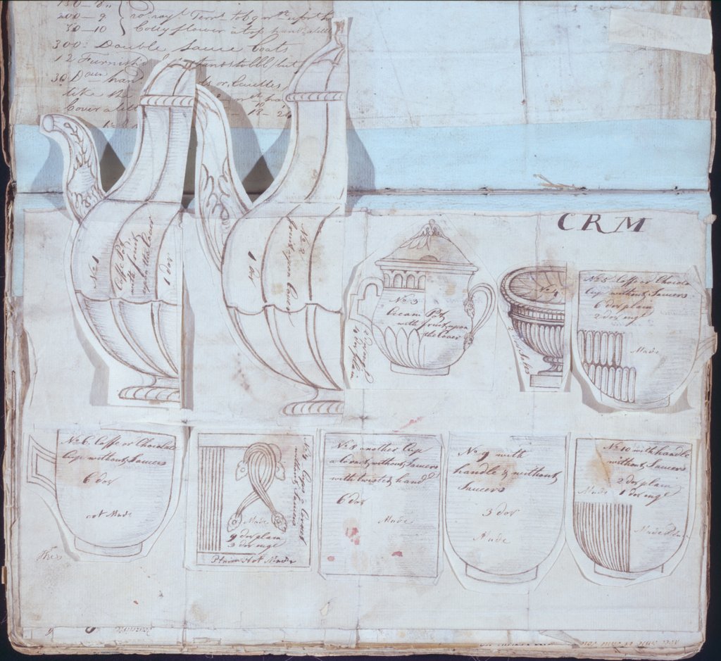Detail of Pages from the Original Drawing Book of the Leeds Pottery manufacturers Hartley & Green by Anonymous