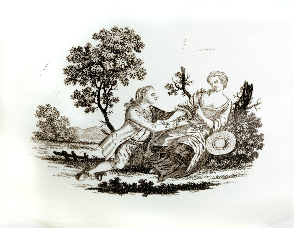 Detail of Man Courting a Woman by Anonymous