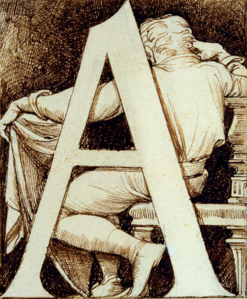 Detail of Initial A by Godfrey Sykes