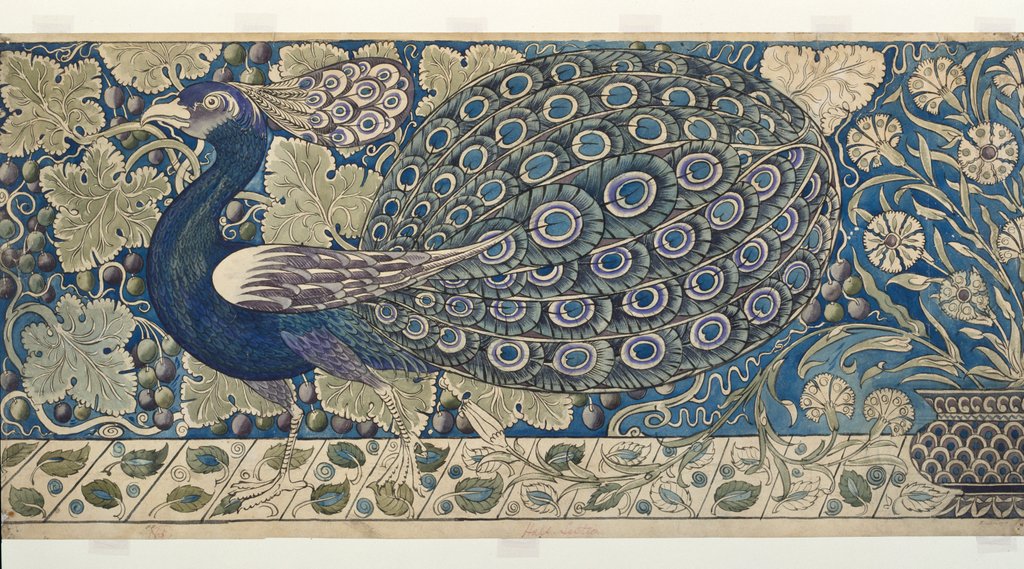 Detail of Design for a tile panel by William Frend De Morgan