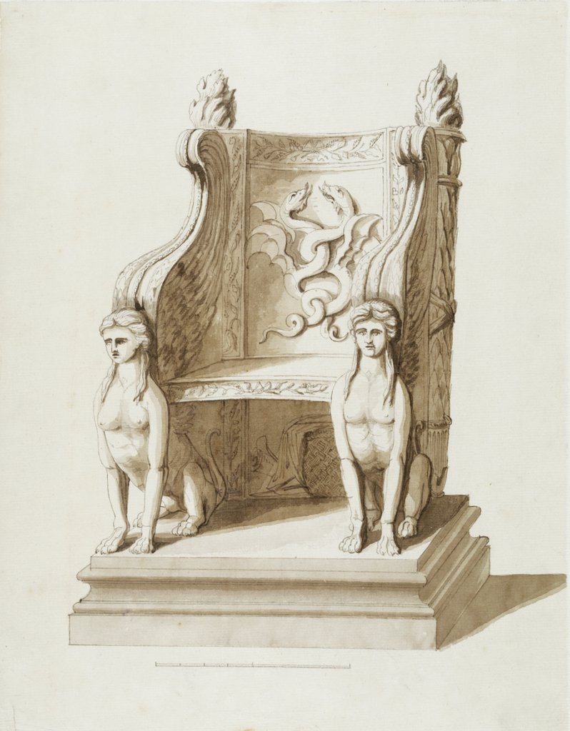 Detail of Companion chair by Charles Heathcote Tatham