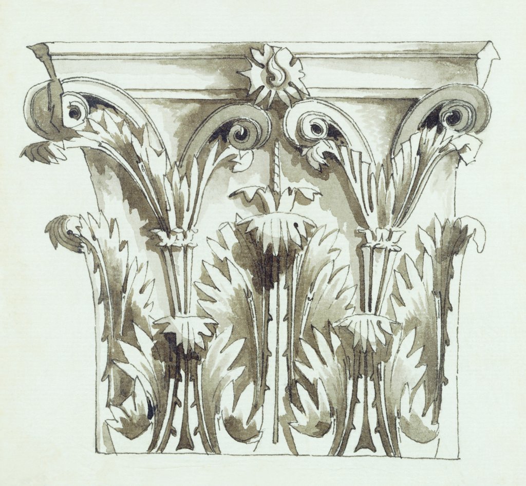 Detail of Corinthian pilaster capital by Charles Heathcote Tatham